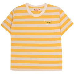 Stripes Tee by Tiny Cottons. This tee in light cream and yellow colorway is all about classic comfort with a twist.