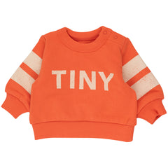 The Stripes Logo Baby Sweatshirt from Tiny Cottons. This varsity-inspired sweatshirt is made from 100% organic cotton.