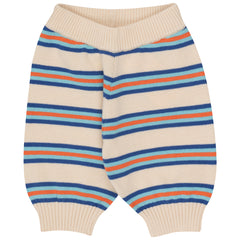 The Multicolor Stripes Baby Pant from Tiny Cottons. Offer a cozy fit with rib trims and a retro-inspired striped pattern.