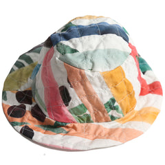 The Baxter Tufted Bucket Hat from Tia Cibani. Tufted hat in the bold Garden of Peaceful Stripes Print.