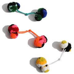 The Petra Pom Pom Ties from Tia Cibani. Set of 3 Elastic cord ponytail holders.