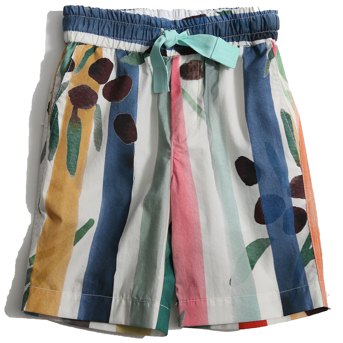 Jozsef Knee Pants from Tia Cibani.Classic fit easy pull on shorts. Knee length, Ribbon drawstring tie at front.