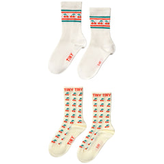 Tiny Cottons Cherry Medium Socks, kids socks set with cherry pattern, soft breathable crew socks for everyday wear