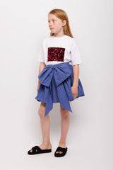 Blue Striped Skirt