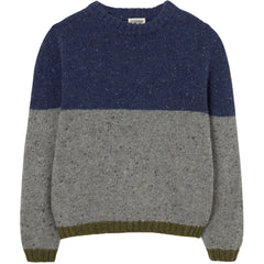 Cozmo The Tigris Sweater flecked knit with contrasting tones and ribbed neckline, cuffs and hem