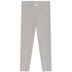 The TNS Legging from The New Society, ribbed leggings with elastic waistband, bow detail, and embroidered logo.