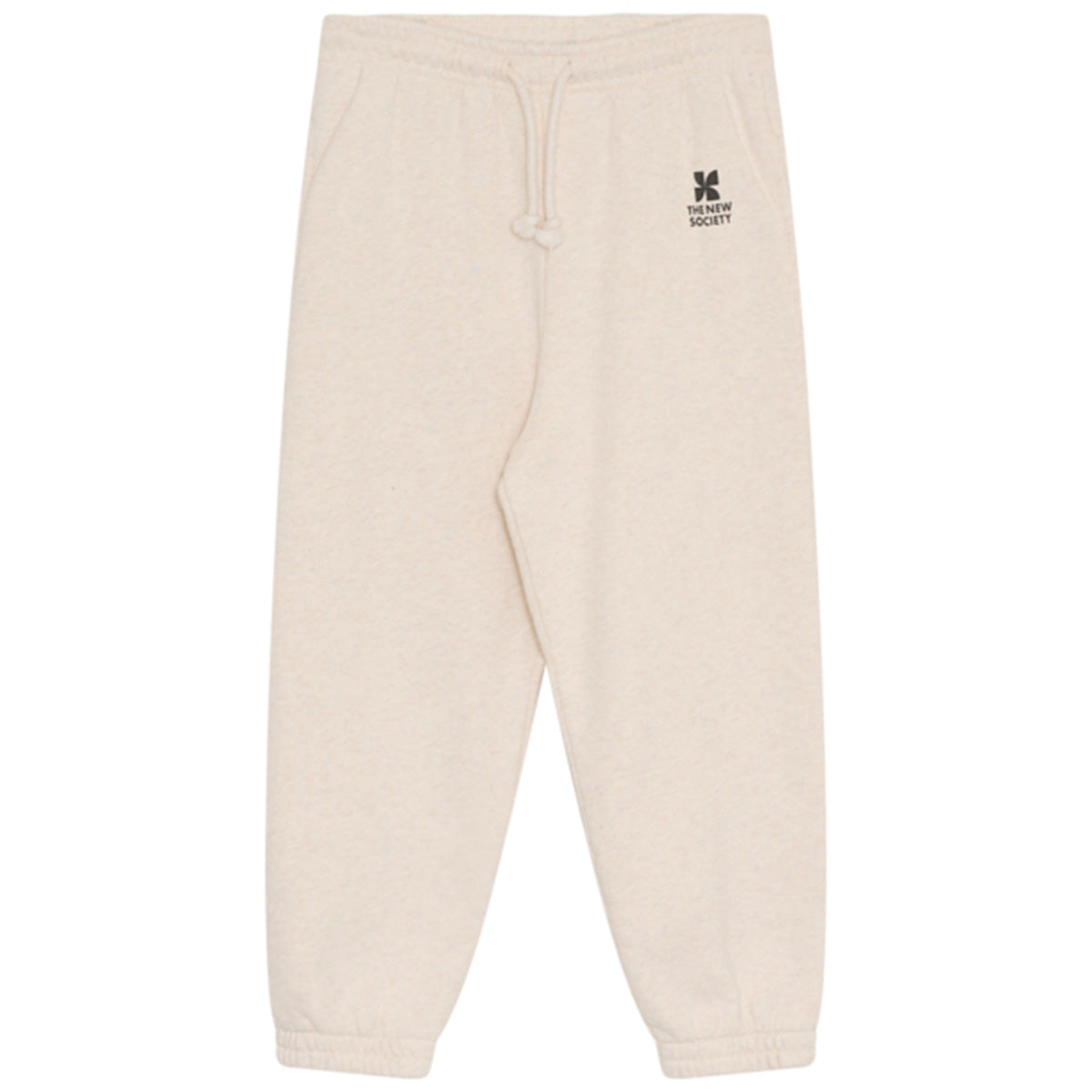 The TNS Logo Jogging Pants from The New Society, tapered joggers with drawstring waist, elastic cuffs, and logo print.