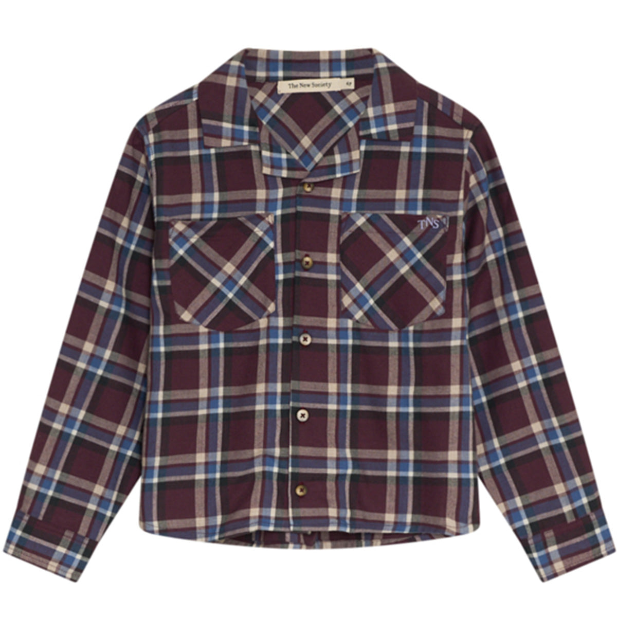 The New Society Mist Shirt kids classic button-up shirt with relaxed fit and pointed collar