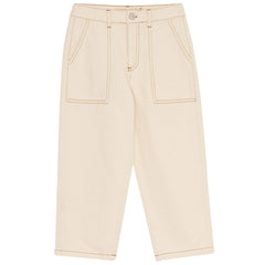 The TNS Denim Baggy Pant from The New Society. A staple denim style featuring detailed topstitching on front pockets.