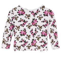 The TNS Rib Baby Tee from The New Society. This ribbed t-shirt showcases a delicate floral print.