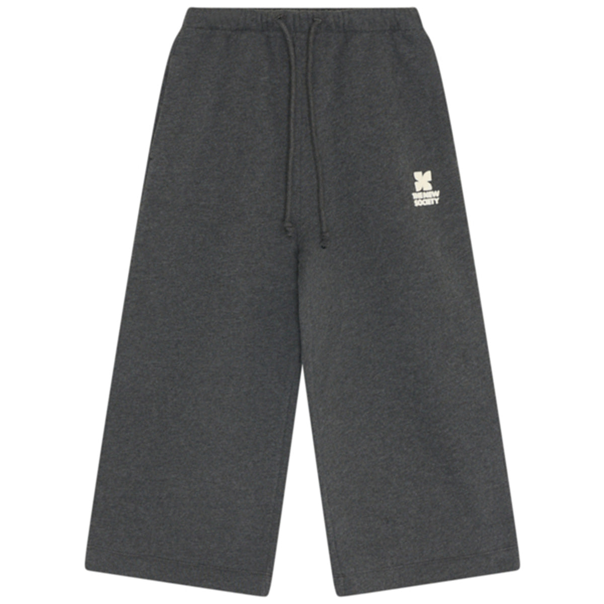 The TNS Logo Jogging Pants from The New Society, wide-leg joggers with drawstring waist and logo print.