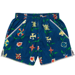 Traveler Short by Misha & Puff. A vintage-style pull-on short in cotton poplin, featuring a gathered elastic waistband.