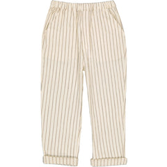 The Gazelle Cotton Crepe Stripe Pants from Louis Louise. Elasticated waistband for easy slip-on, two patch pockets on back