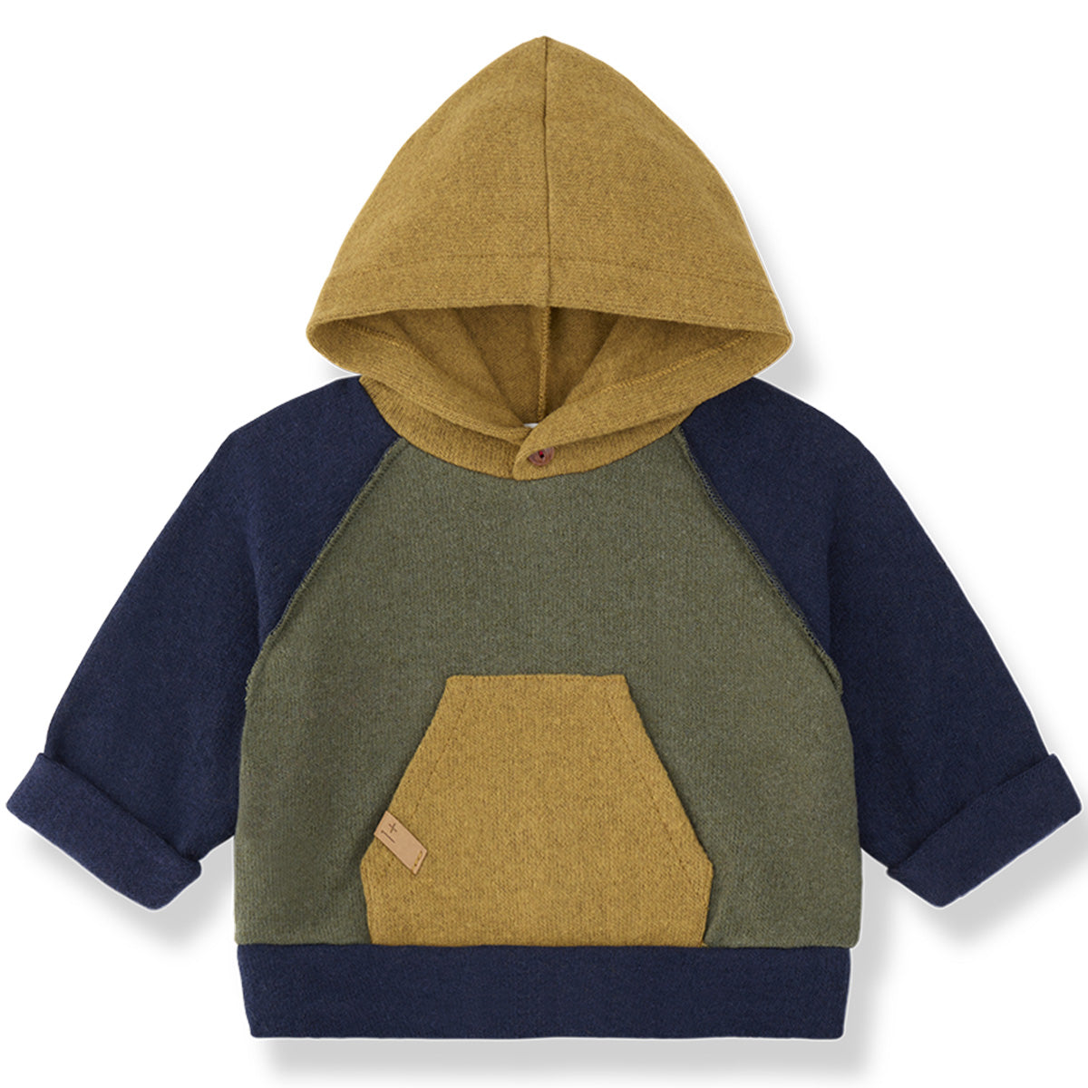 1+ in the Family The Vaughan Hooded Sweater with color-blocked design and front pocket