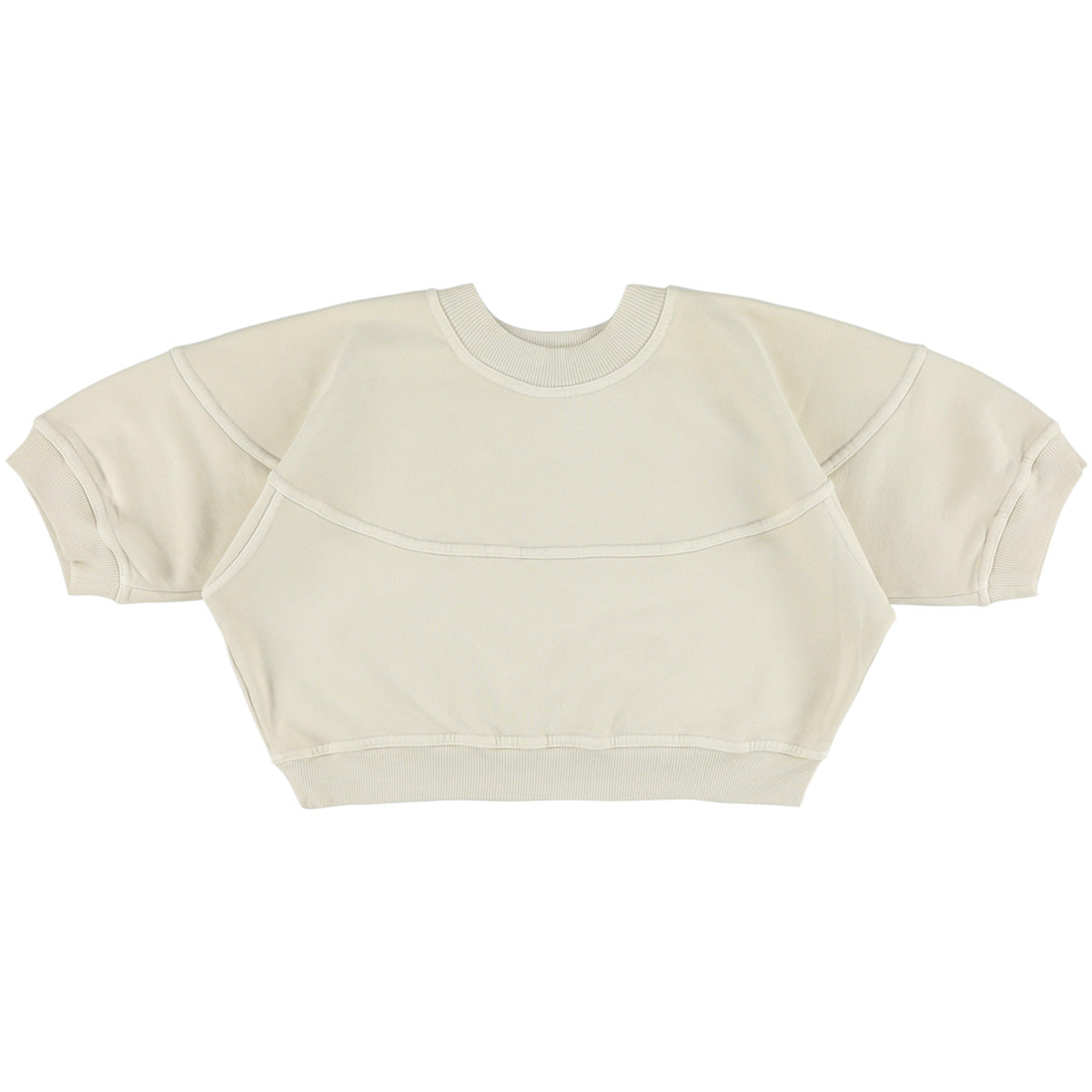 The Waffle Sweater from Morley. A stylish cropped sweatshirt with an oversized fit, structured seams.