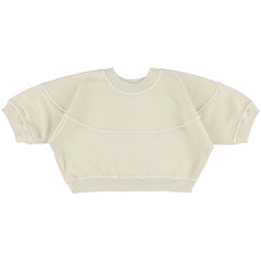 The Waffle Sweater from Morley. A stylish cropped sweatshirt with an oversized fit, structured seams.