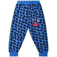 The Dash Pants from Wynken. Featuring all-over dash print, two eyes peek out from the patch pocket.