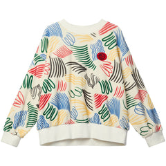 The Allegro Sweatshirt from Wynken. Featuring the vibrant all-over print adds a joyful burst of color and character.