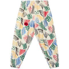 The Allegro Pant from Wynken. Featuring the all-over vibrant print, adjustable elastic waistband and ribbed cuffs.