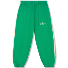 Wynk Track Pant from Wynken in green with contrast side stripes, elasticated waistband and cuffs, and small printed logo