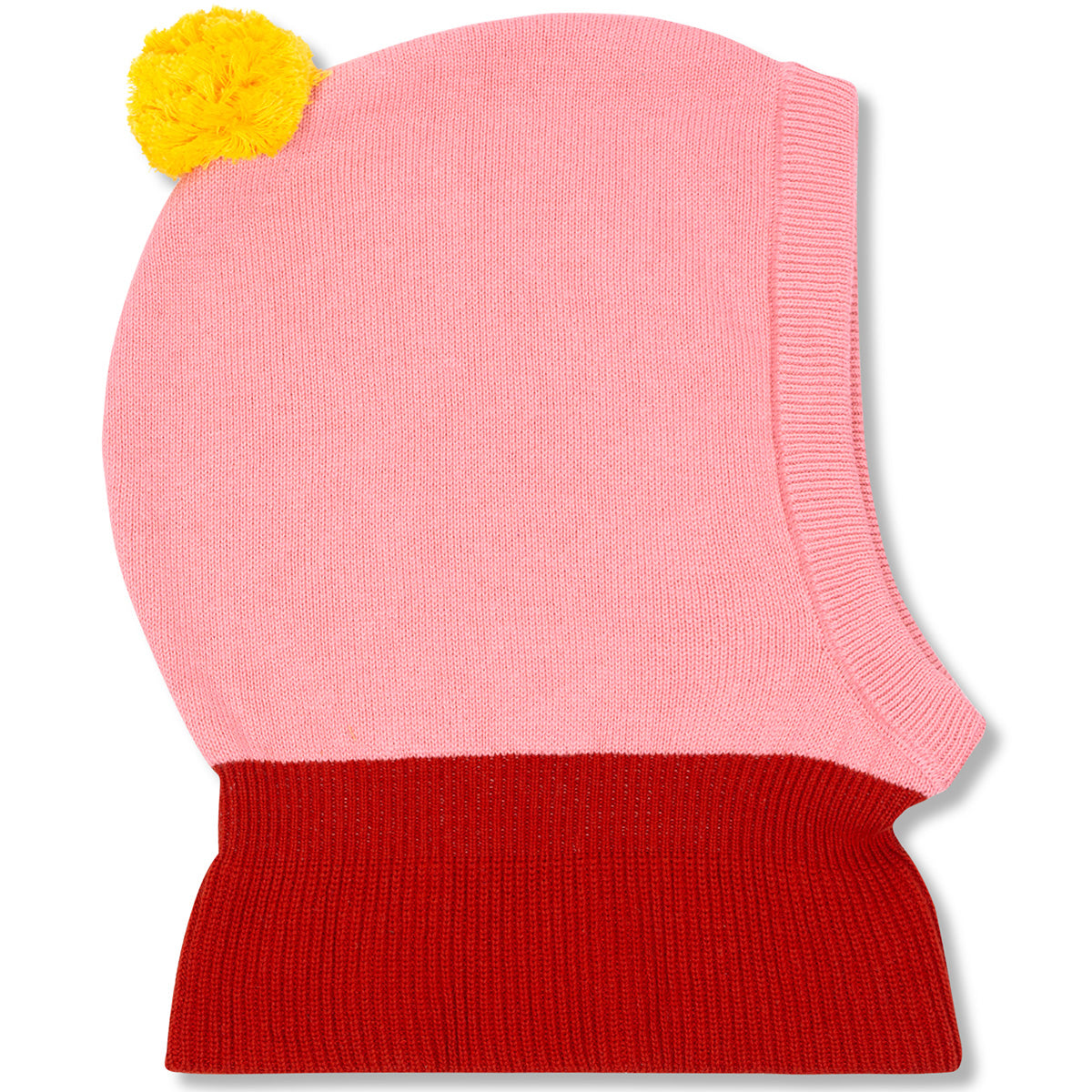 Wynken The Wynken Bobble Balaclava soft ribbed cotton knit with pom-pom detail