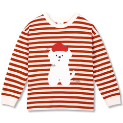 Wynken The Le Petit Artist Stripe Tee organic cotton long sleeve with striped design and dog print
