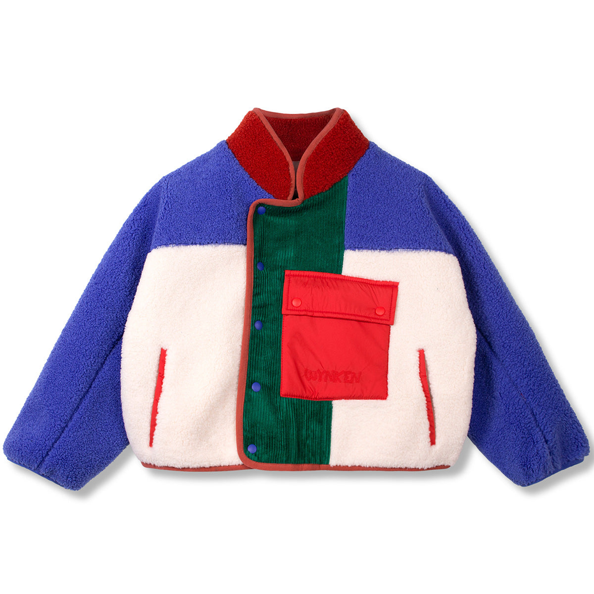 Wynken The Cross Body Jacket plush teddy jacket with collar, chest pocket and cord trim