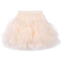 Tux Tulle Skirt by Wynken ecru kids tulle skirt with layered frills and elastic waistband