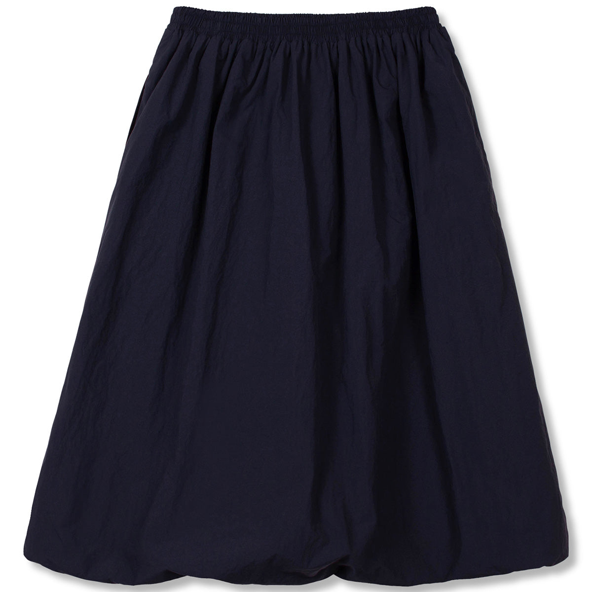 Twk Chino Skirt by Wynken, navy kids skirt with elastic waistband and full gathered silhouette