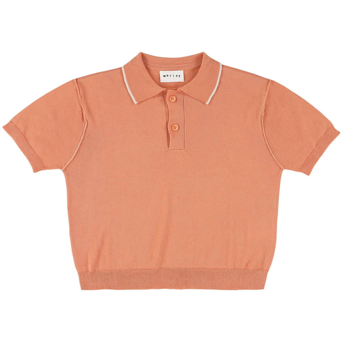 Morley Xalapa Polo sand knit short sleeve polo shirt with button placket and soft cotton texture for kids