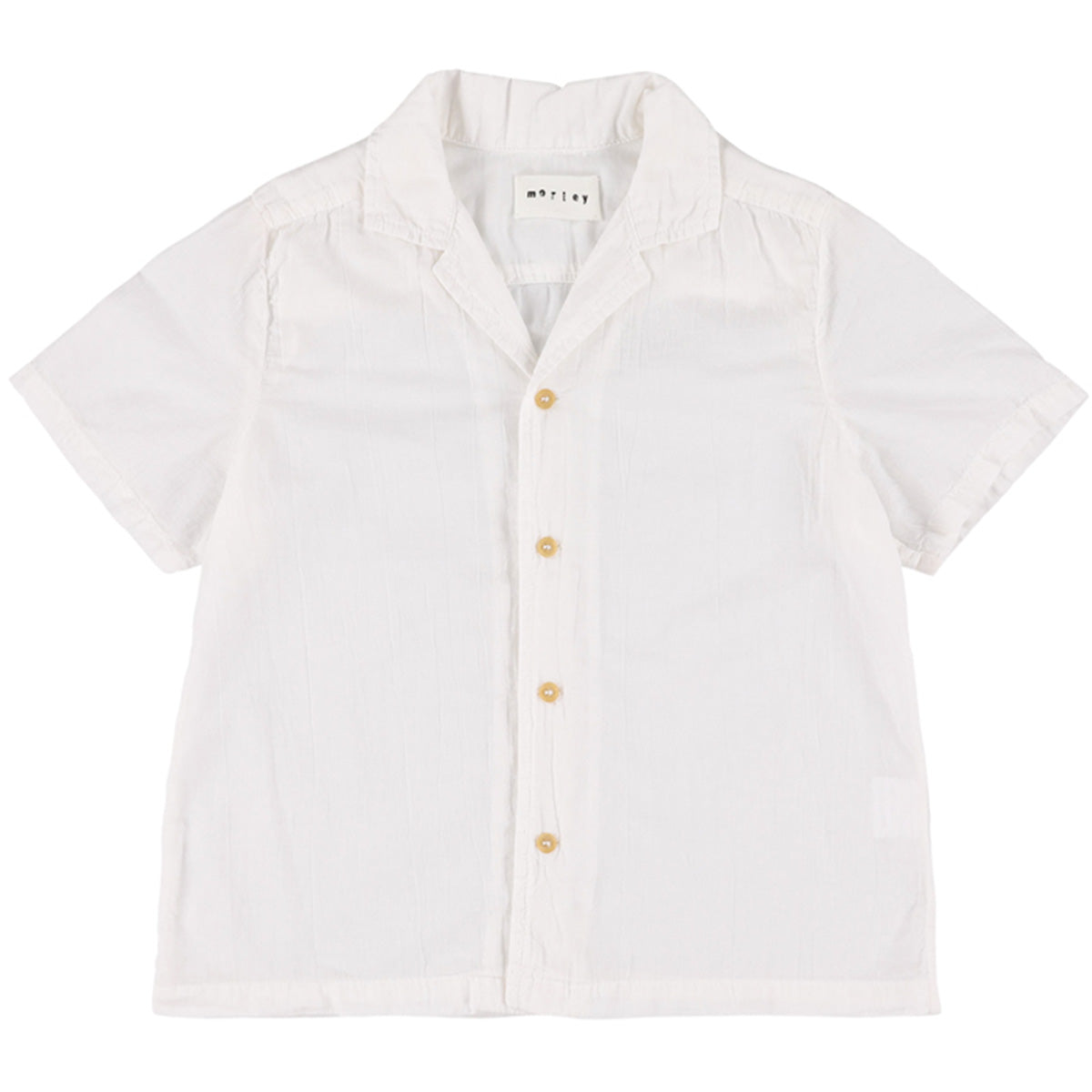 Morley Xavia Shirt white short sleeve button-down shirt with lightweight textured fabric and relaxed fit for kids