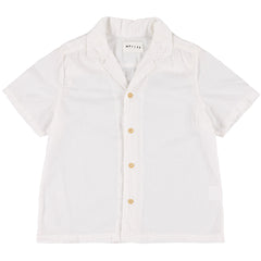 Morley Xavia Shirt white short sleeve button-down shirt with lightweight textured fabric and relaxed fit for kids