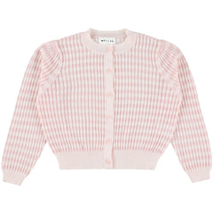 Morley Xerox Cardigan rib knit baby cardigan with button front, long sleeves, soft lightweight everyday layer.