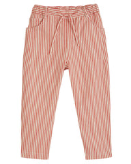 Red Striped Cotton Canvas Pants