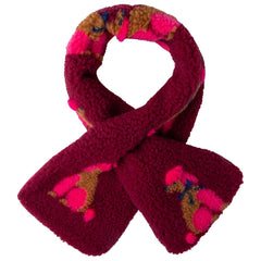 The Apoodle Poodle Scarf from Oilily, cosy fleece scarf with all-over poodle print and pull-through design.