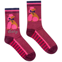 Oilily Macherie Poodle Calf Socks with poodle motif, striped details and soft knit for kids.