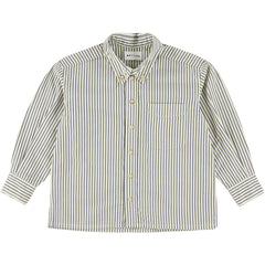 The Yver Shirt from Morley. A versatile button-down shirt with a classic pinstripe pattern.