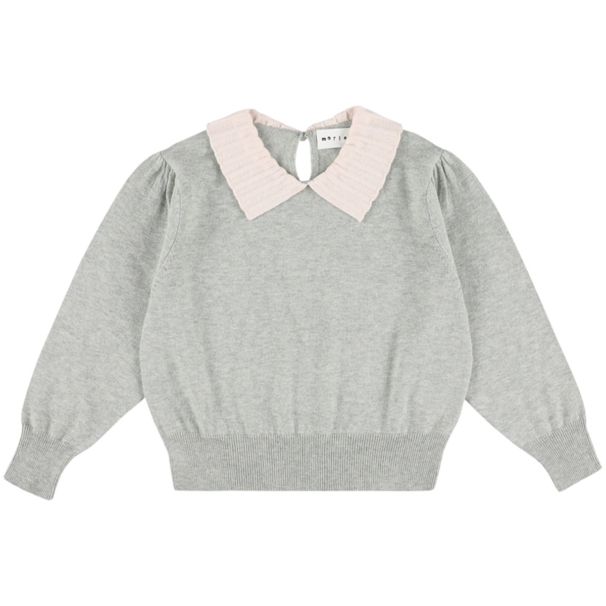 Morley Zamora Cropped Pull Over with crew neck, long sleeves and contrasting ribbed collar for girls