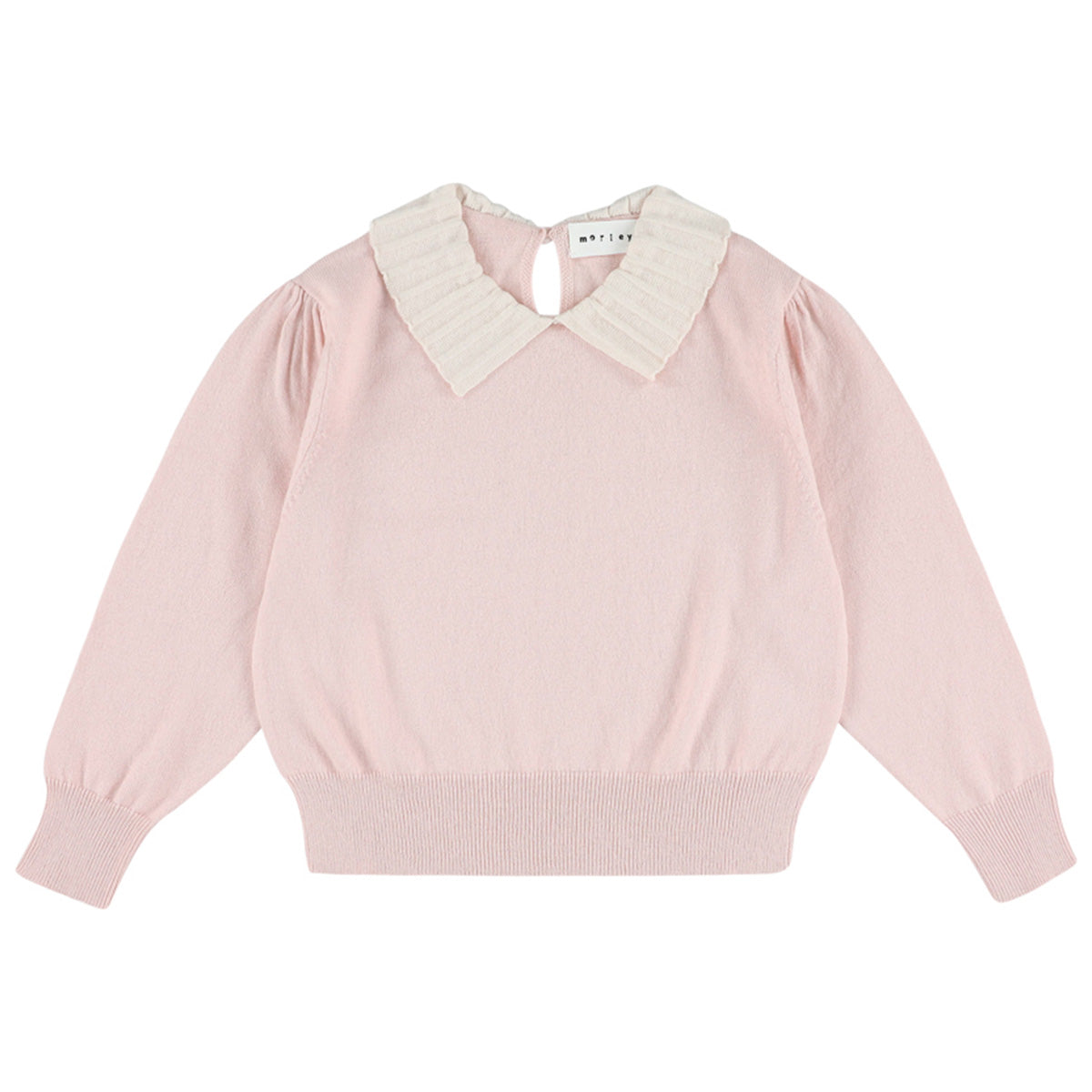Morley Zamora Cropped Pull Over with crew neck, long sleeves and contrasting ribbed collar for girls