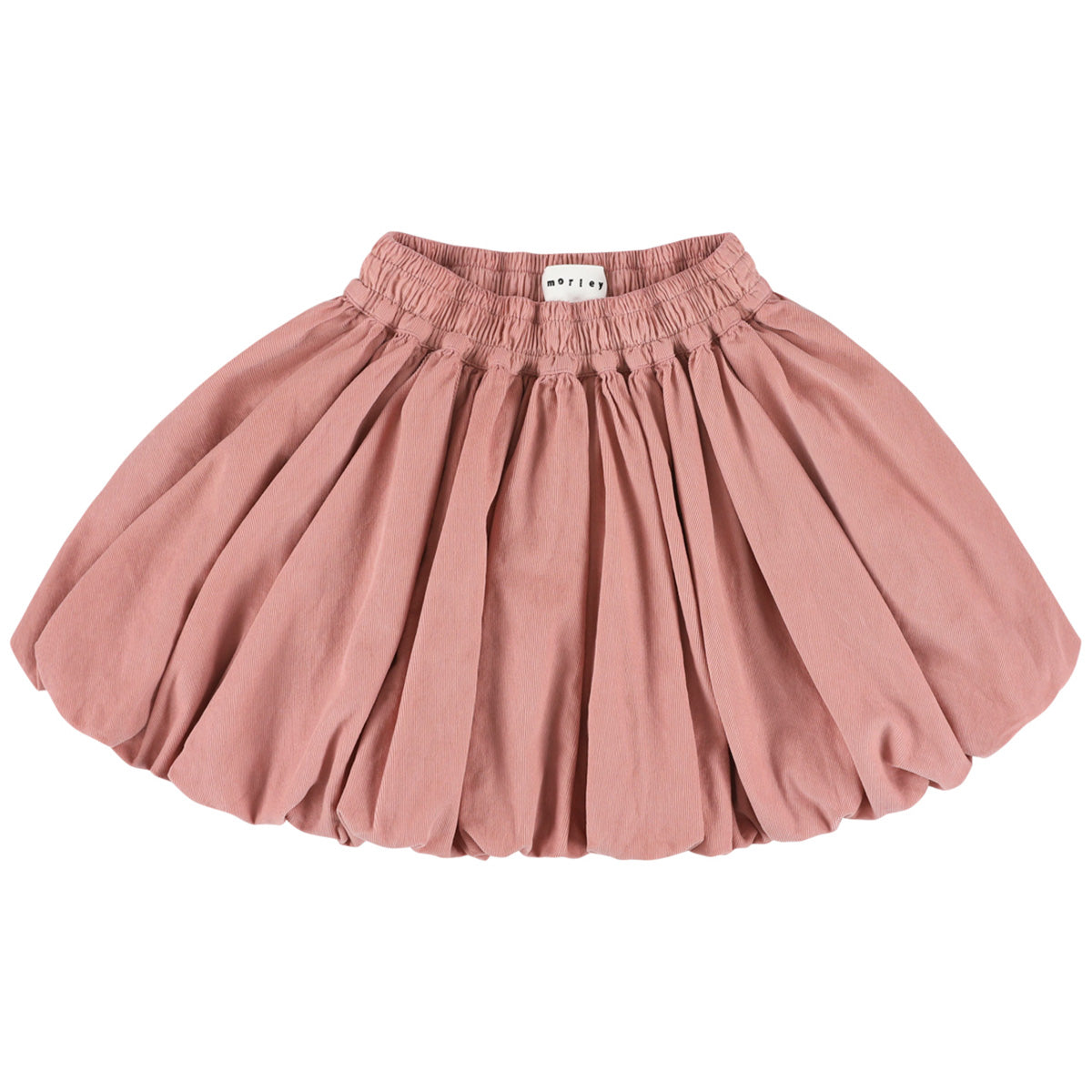 The Zolka Skirt from Morley in dusty old rose featuring an elastic waist and a gathered bubble hem.