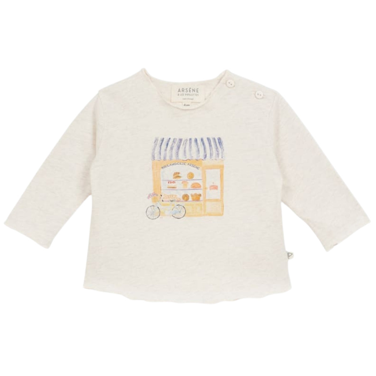 Arsene et Les Pipelettes Baby Tee Flower Street flower cart long sleeve tee