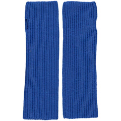 The Cate Knitted Sleeves from Maan. These are ribbed, knitted arm warmers or sleeves in a solid blue color.