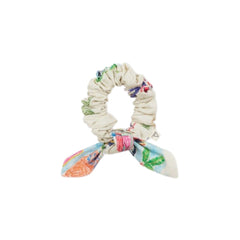 Arsene et Les Pipelettes Coconut Coconut Knots, scrunchie with bow in tropical printed fabric.