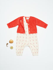 Baby Jumpsuit In Jacquard Gots