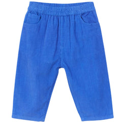 The Fine Velvet Baby Pants from Arsene et Les Pipelettes in electric blue fine-wale corduroy with an elastic waistband.