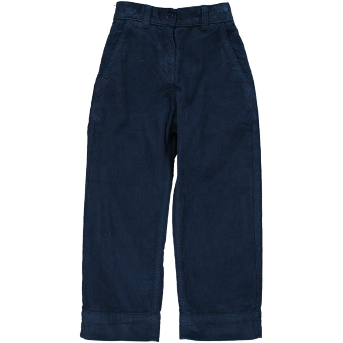 Lois Pants from Maan. Straight-cut Manchester pants, with side slit pockets and adjustable waistband.