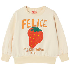 The Nella Natura Graphic Sweatshirt from Tiny Cottons. This sweatshirt is turning strawberries into a statement!