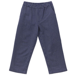 The Striped Pants from Arsène et les Pipelettes featuring a classic carpenter cut, side pockets, and back patch pockets.