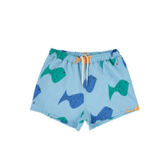 Multicolor Fish Swim Shorts