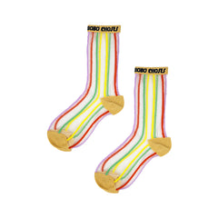 Color Stripes Transparent Short Socks